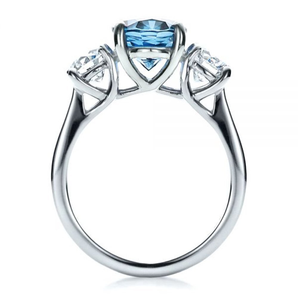 ⚡ Noble Jewelry Oval Diamond Royal Blue Shiny Zircon Rings for Women, PD…